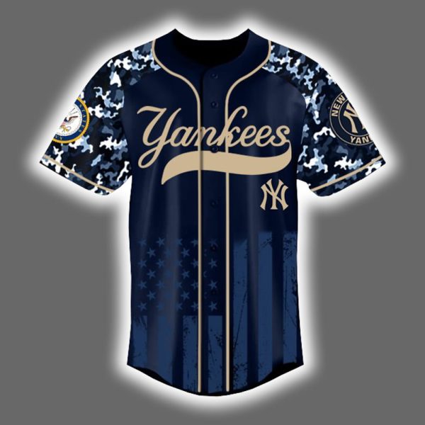 Yankees 2025 US Navy 250th Birthday Military Jersey 2