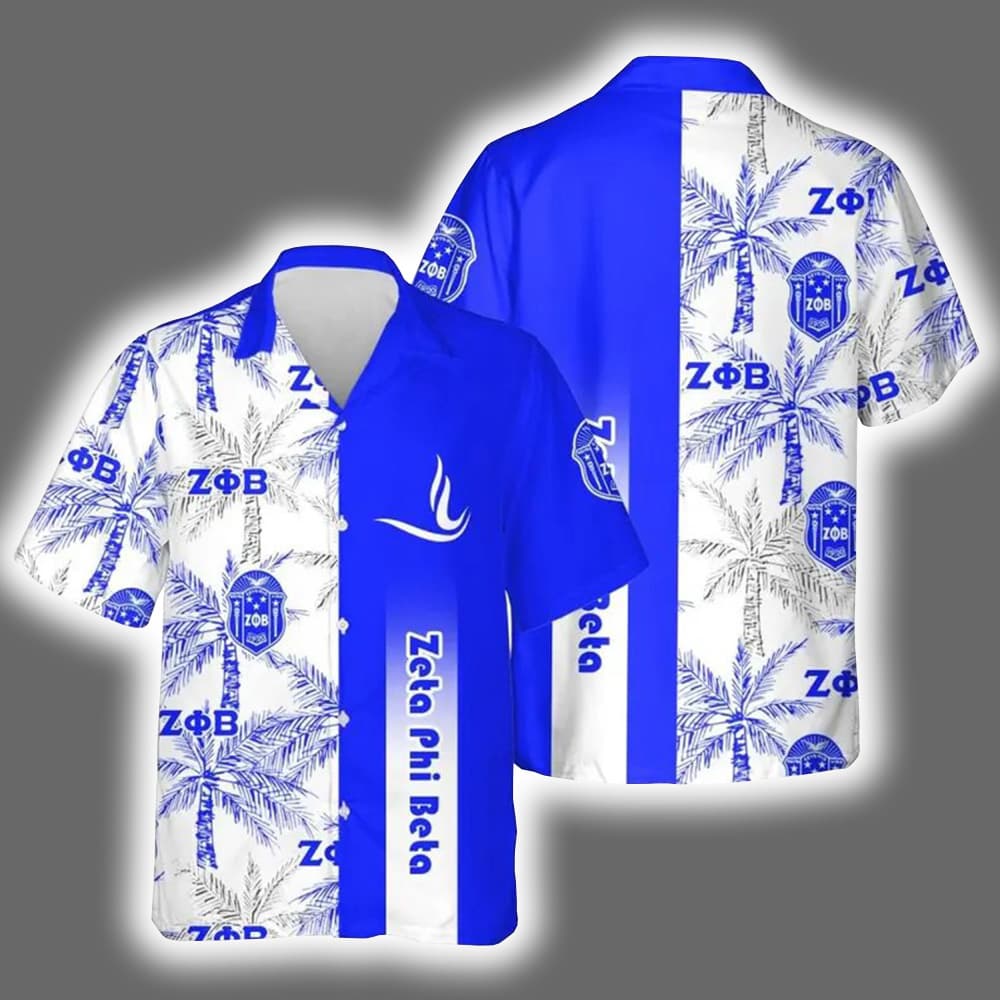 Zeta Phi Beta Palm Tree Hawaiian Shirt Zeta Phi Beta Palm Tree Hawaiian Shirt
