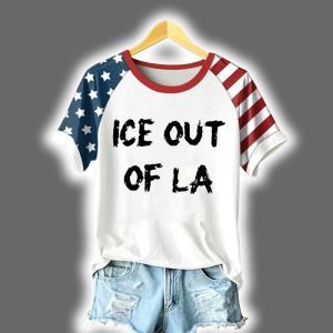 Retro ICE Out Of LA Print Short Sleeve Top