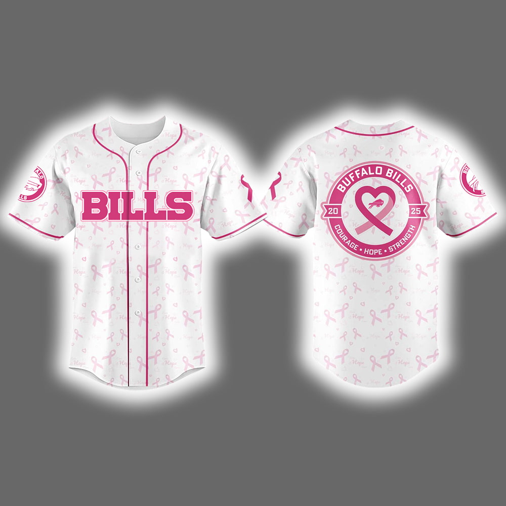 2025 Bills x Supporting Breast Cancer Awareness Baseball Jersey 2025 Bills x Supporting Breast Cancer Awareness Baseball Jersey