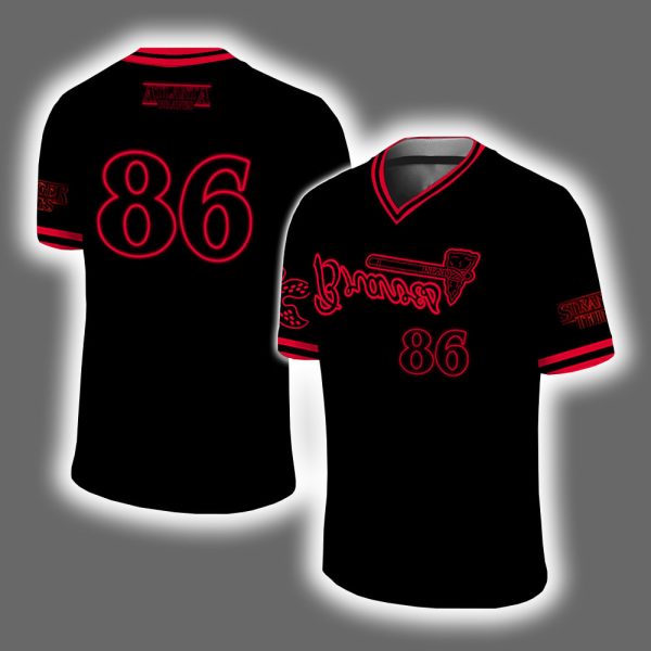 2025 Braves x Stranger Things Retro Jersey Shirt Giveaway