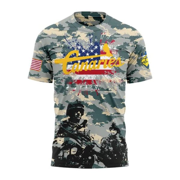 2025 Canaries Military Appreciation Night Shirt 2