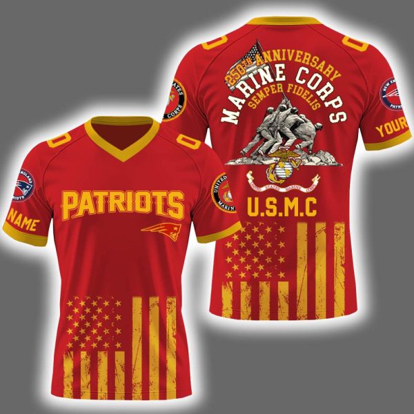 2025 Patriots x US Marine Corps 250th Year Anniversary Football Jersey