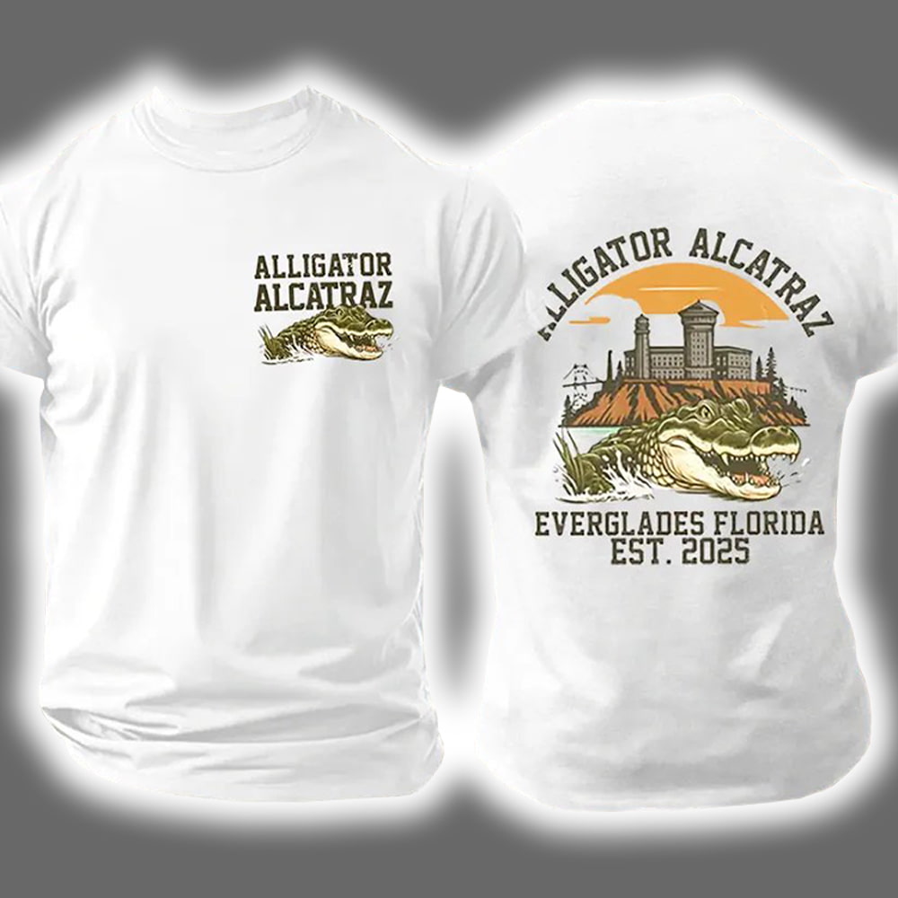 Alligator Alcatraz Everglades Florida Est 2025 Two-Sided Shirt Alligator Alcatraz Everglades Florida Est 2025 Two-Sided Shirt