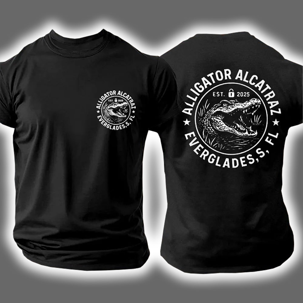 Alligator Alcatraz Florida Everglades Est 2025 Two-Sided Shirt Alligator Alcatraz Florida Everglades Est 2025 Two-Sided Shirt