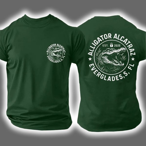 Alligator Alcatraz Florida Everglades Est 2025 Two Sided Shirt 3