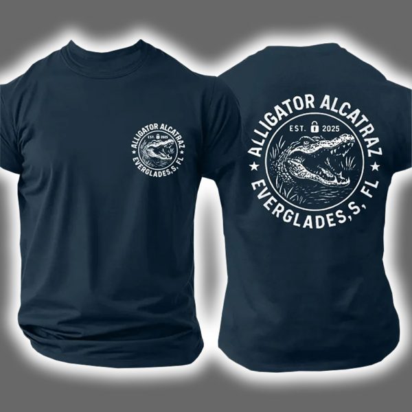 Alligator Alcatraz Florida Everglades Est 2025 Two Sided Shirt 4