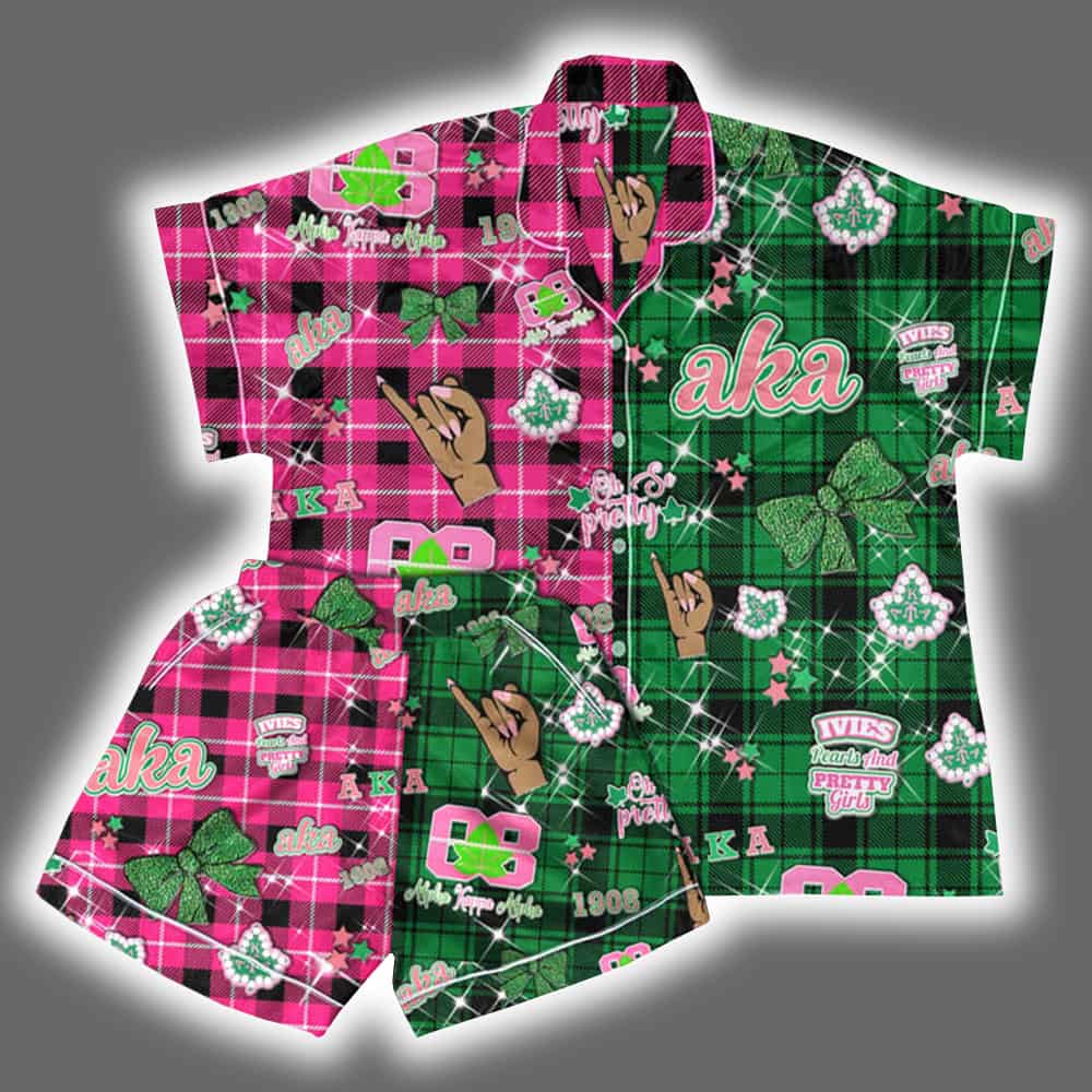 Alpha Kappa Alpha 1908 Pretty Girls Pajama Set Alpha Kappa Alpha 1908 Pretty Girls Pajama Set