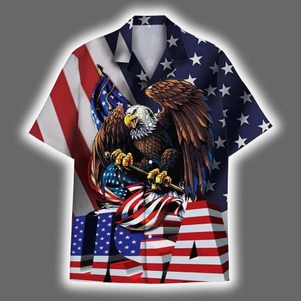 American Eagle Patriotic Hawaiian Shirt 2