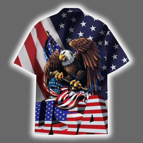 American Eagle Patriotic Hawaiian Shirt 3