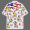 American USA Flag Rubber Duck Floral Hawaiian Shirt 3