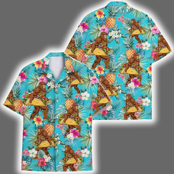 Bigfoot Taco Pineapple Tropical Hawaiian Shirt