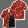 Black Cat Day and Night Hawaiian Shirt