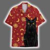 Black Cat Day and Night Hawaiian Shirt 2