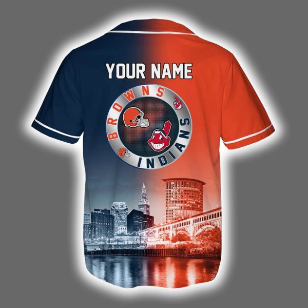 Browns x Indians Skyline Personalized Jersey 3