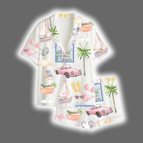 Charleston Bachelorette South Carolina Girls Trip Travel Satin Pajama Set
