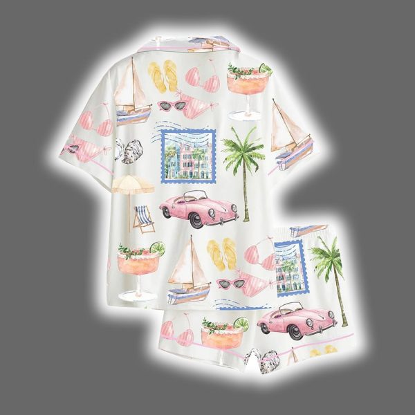 Charleston Bachelorette South Carolina Girls Trip Travel Satin Pajama Set 2