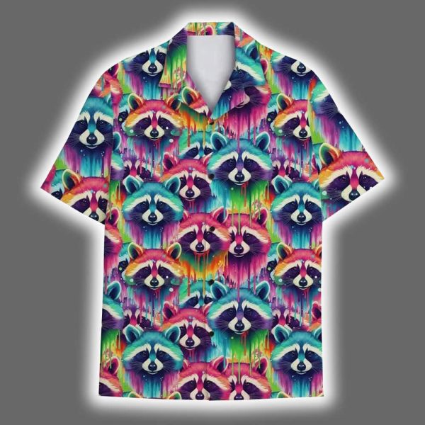 Colorful Raccoon Summer Beach Tropical Hawaiian Shirt 2