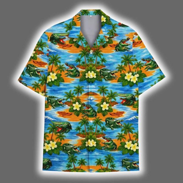 Crocodile Alligator Tropical Vacation Hawaiian Shirt 2