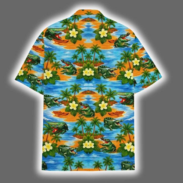 Crocodile Alligator Tropical Vacation Hawaiian Shirt 3