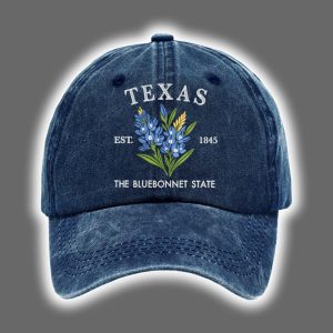 Retro Texas Strong The Bluebonnet State Print Baseball Cap