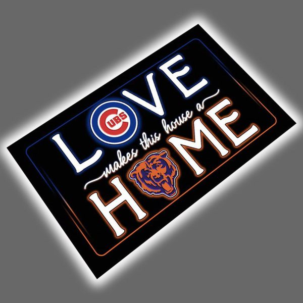 Cubs x Bears Love Makes This House A Home Doormat 2