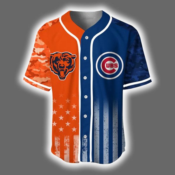 Cubs x Bears Personlaized Camo Jersey 2