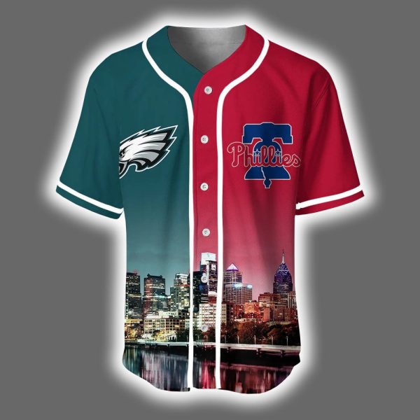 Eagles x Phillies Skyline Personalized Jersey 2