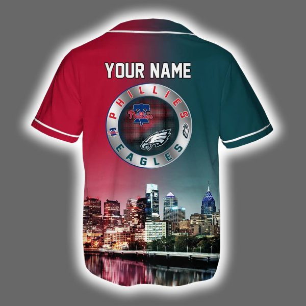 Eagles x Phillies Skyline Personalized Jersey 3