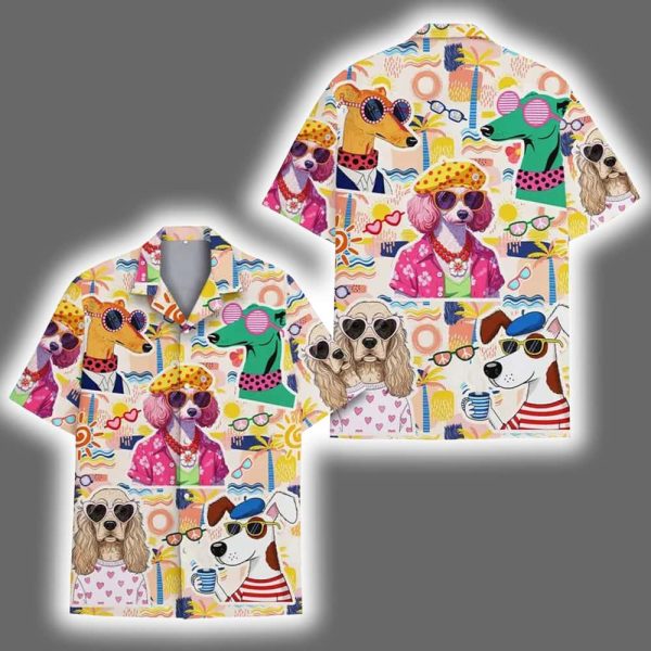 Fashionista Dog Colorful Summer Hawaiian Shirt