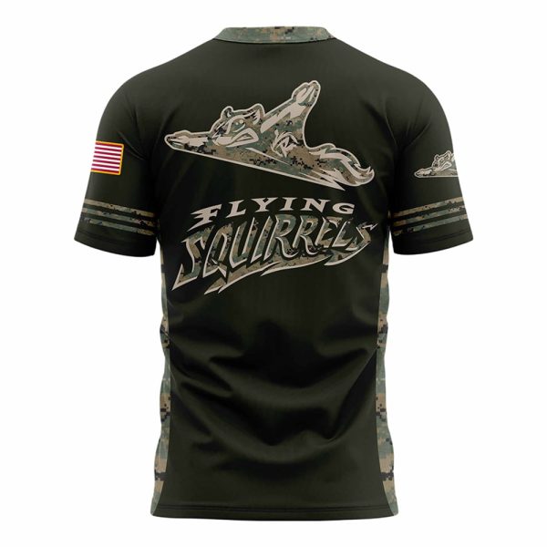 Flying Squirrels 2025 Military Appreciation Night Camo Shirt 3