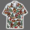 Funny Bigfoot Christmas Sasquatch Camping Holiday Aloha Hawaiian Shirt 2