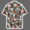 Funny Bigfoot Christmas Sasquatch Camping Holiday Aloha Hawaiian Shirt 3