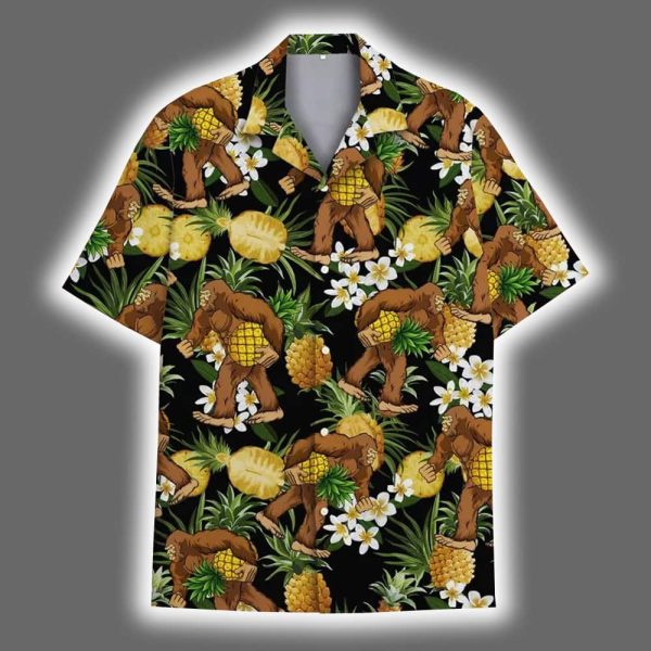 Funny Bigfoot Pineapple Hawaiian Shirt 2