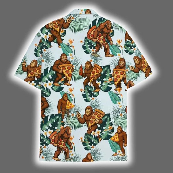 Funny Bigfoot Pizza Hawaiian Shirt 3