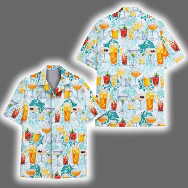 Funny Cocktail Tropical Drinks Hawaiian Shirt
