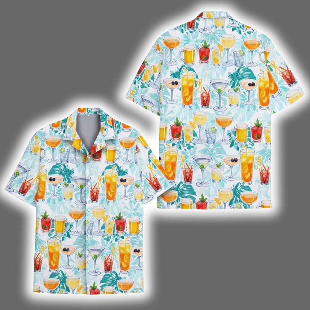 Funny Cocktail Tropical Drinks Hawaiian Shirt Funny Cocktail Tropical Drinks Hawaiian Shirt