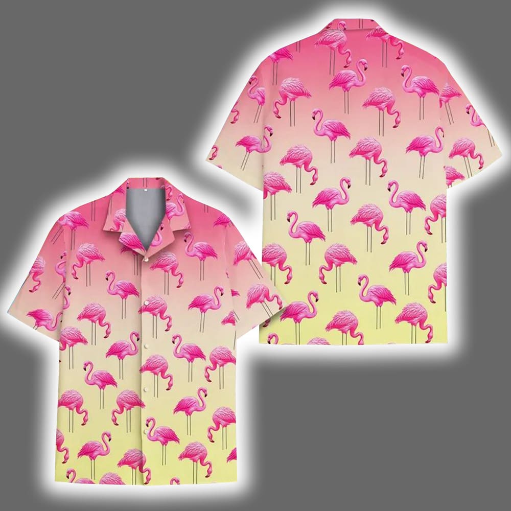 Funny Flamingo Pink Bird Tropical Beach Hawaiian Shirt Funny Flamingo Pink Bird Tropical Beach Hawaiian Shirt