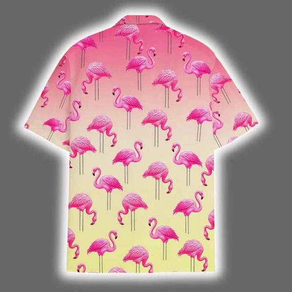 Funny Flamingo Pink Bird Tropical Beach Hawaiian Shirt 3