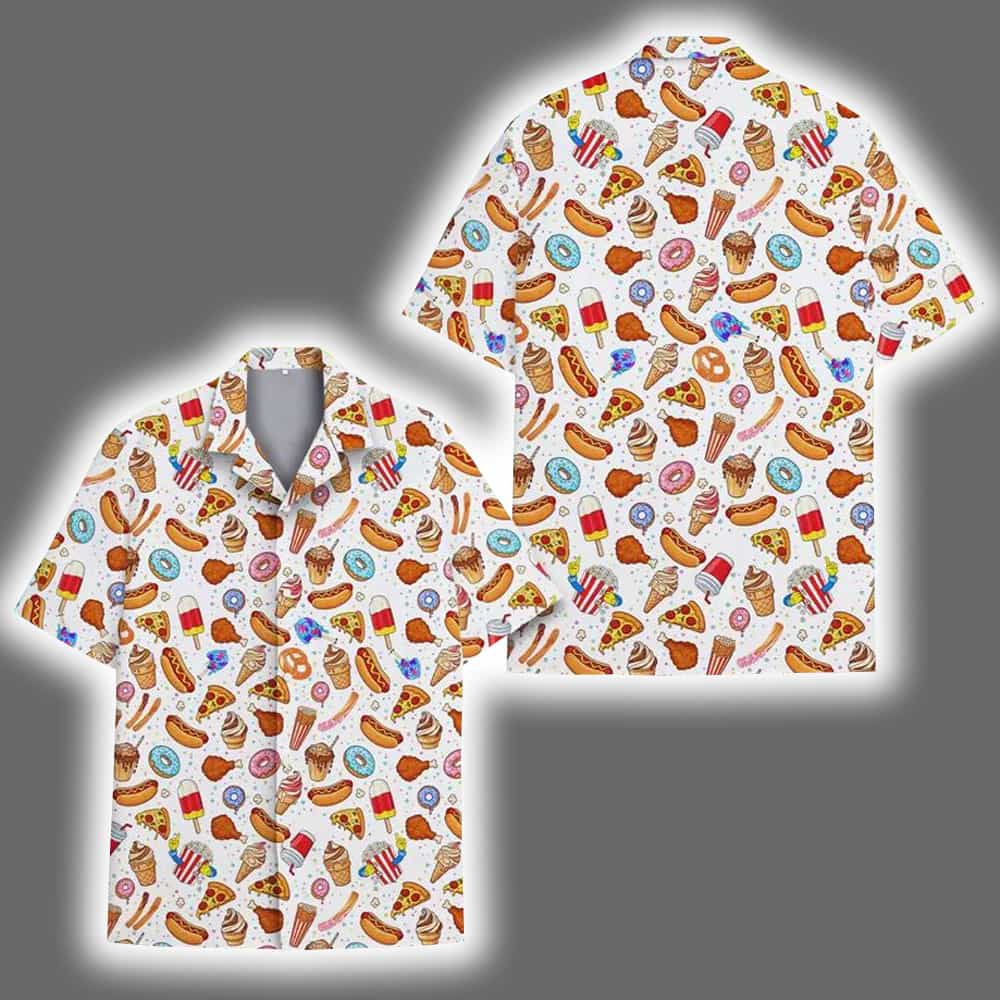 Funny Junk Food Pizza Donut Ice Cream Summer Hawaiian Shirt Funny Junk Food Pizza Donut Ice Cream Summer Hawaiian Shirt