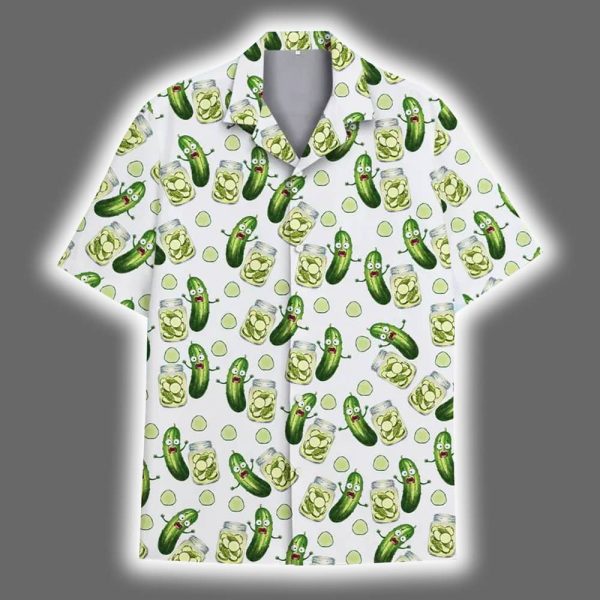 Funny Pickle Cute Cucumber Aloha Hawaiian Shirt 2