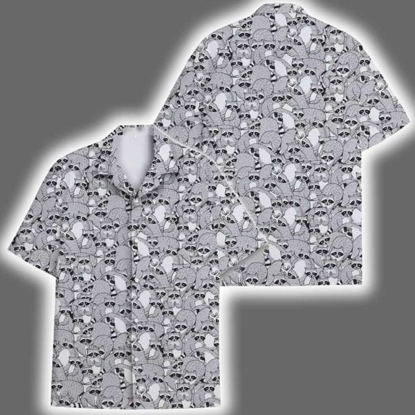 Funny Raccoon Party Vibes Hawaiian Shirt