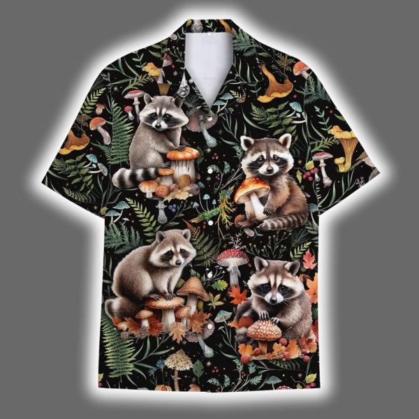 Funny Racoon Mushroom Summer Tropical Hawaiian Shirt 2