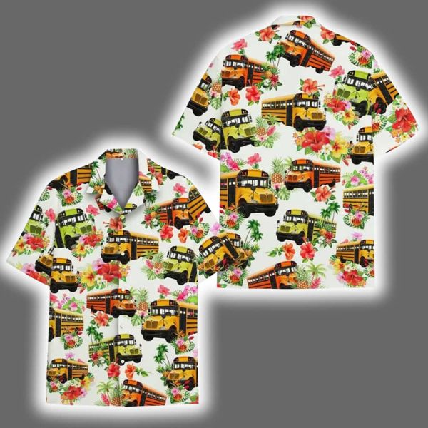 Funny School Bus Hawaiian Shirt