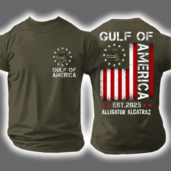 Gulf of America Alligator Alcatraz Est 2025 Two Sided Shirt 2