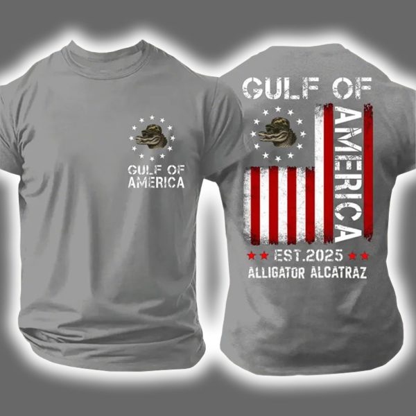 Gulf of America Alligator Alcatraz Est 2025 Two Sided Shirt 4