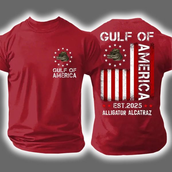 Gulf of America Alligator Alcatraz Est 2025 Two Sided Shirt 5
