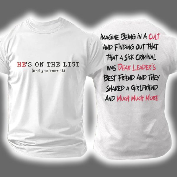 Hes On The List Epstein 8647 FDT Two Sided Shirt 2