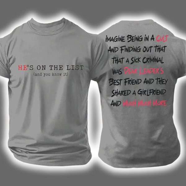 Hes On The List Epstein 8647 FDT Two Sided Shirt 3