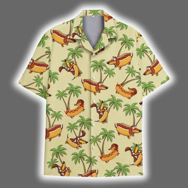 Hot Dog Funny Tropical Aloha Hawaiian Shirt 2